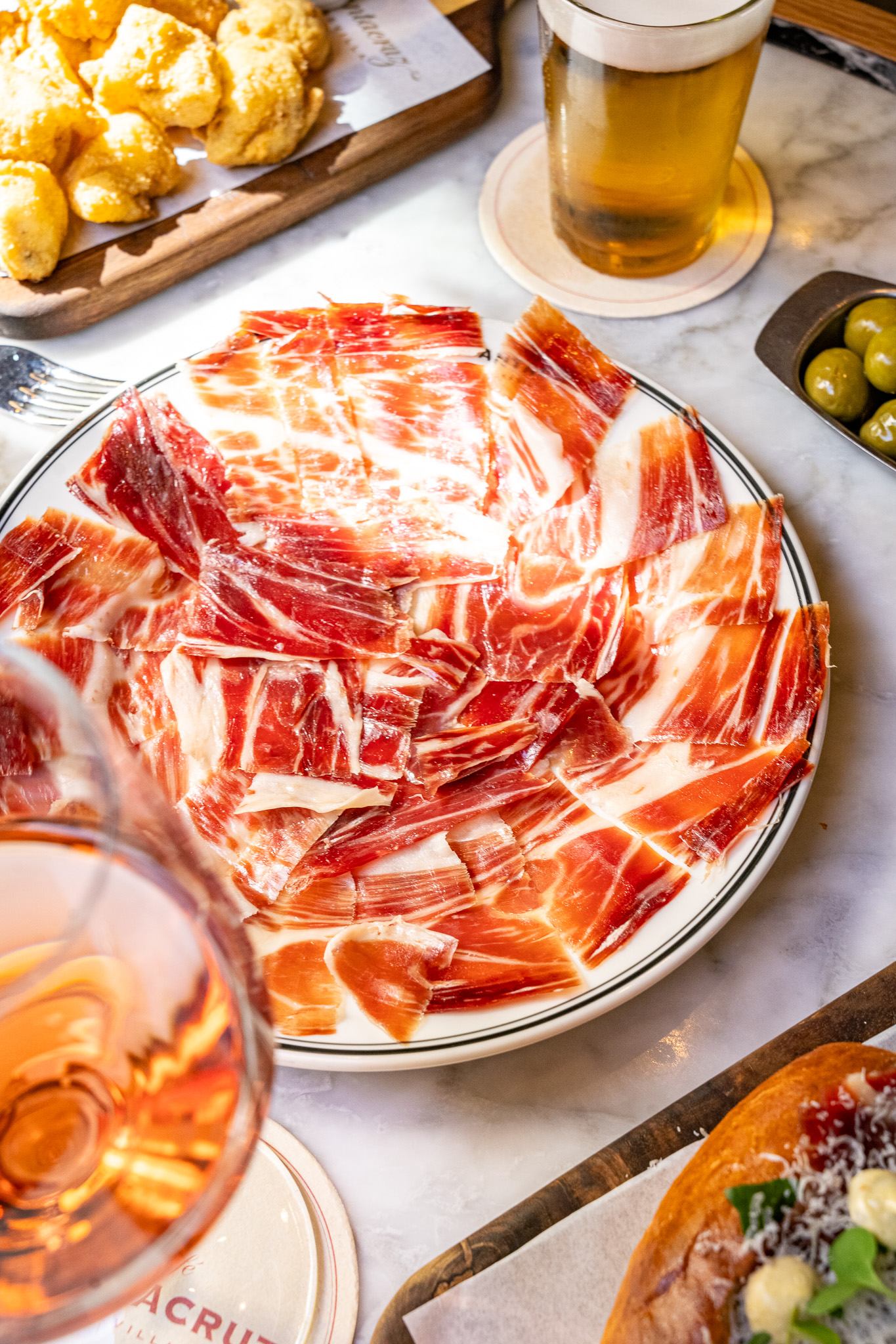 Tabla de jamón ibérico de Café Santacruz
